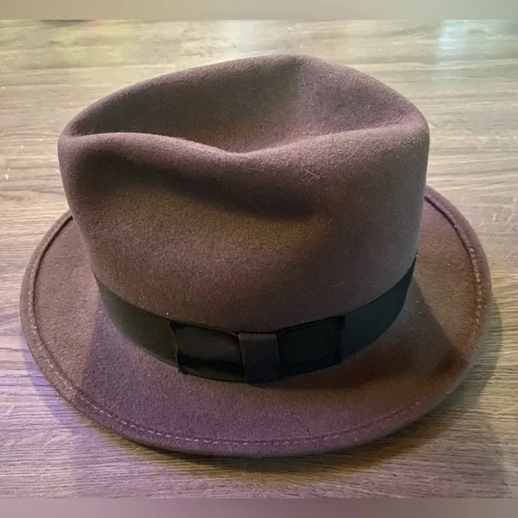 Lanning Grey Fedora Hat with Black Band - Picture 2 of 6